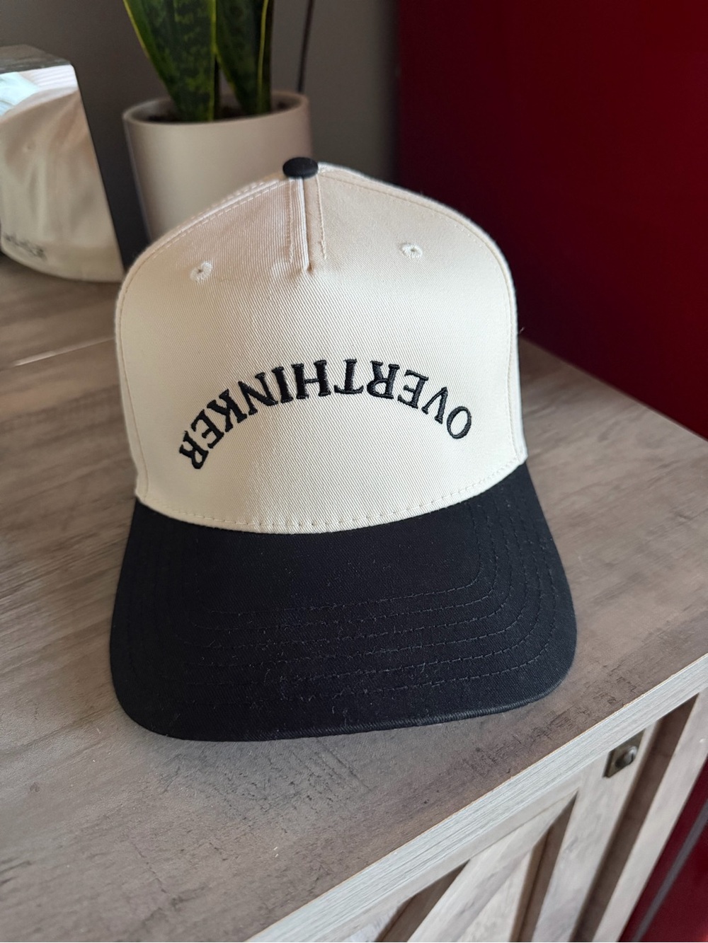 Two-Tone Black and Cream Trucker Hat